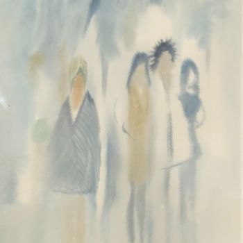 Malerei mit dem Titel "Les amis dans le br…" von Ellis Zbinden, Original-Kunstwerk, Aquarell