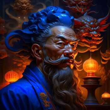 Digital Arts titled "China-Mystic" by Elmir Tatar, Original Artwork, AI generated image