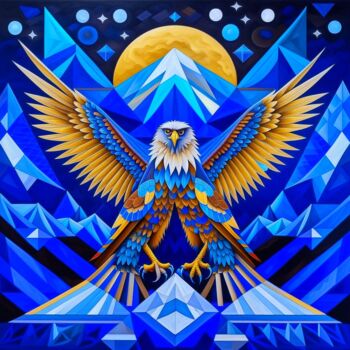 Digital Arts titled "Eagles 1.5" by Elmir Tatar, Original Artwork, AI generated image