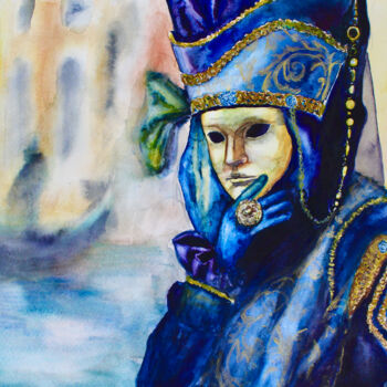 「Carnival of Venice」というタイトルの描画 Elmira Sharipovaによって, オリジナルのアートワーク, 水彩画
