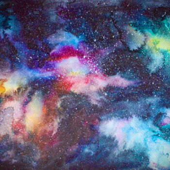 Dessin intitulée "Nebula" par Elmira Sharipova, Œuvre d'art originale, Aquarelle