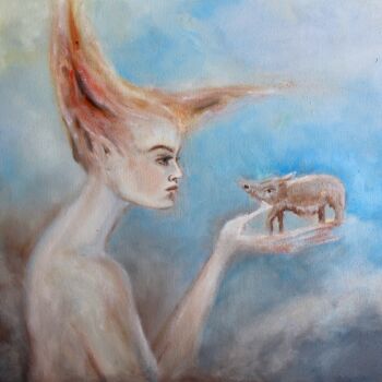 Картина под названием "Fauna" - Elmira Sharipova, Подлинное произведение искусства, Масло Установлен на Другая жесткая панель