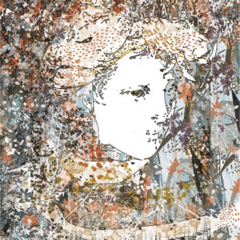Arts numériques intitulée "Statue au jardin re…" par Elobibie, Œuvre d'art originale, Peinture numérique