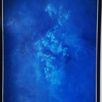 Malerei mit dem Titel "Monochrome bleu II" von Elodie Dollat, Original-Kunstwerk, Acryl