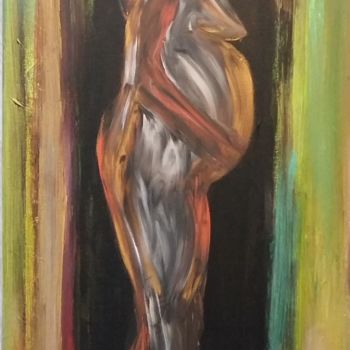 Peinture intitulée "Femme isolée avec s…" par Elodie O'Rourke, Œuvre d'art originale, Acrylique