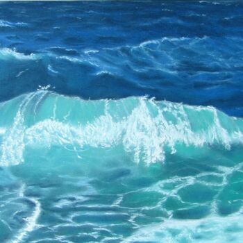 Dessin intitulée "La vague" par Elodie Gaschy (GElie), Œuvre d'art originale, Pastel