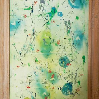 Картина под названием "Aurore boréale" - Élodie Guilloton, Подлинное произведение искусства, Масло Установлен на Деревянная…