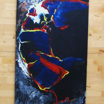 Painting titled "Lava Lake, New Zeal…" by Elodie.M Richard, Original Artwork, Acrylic
