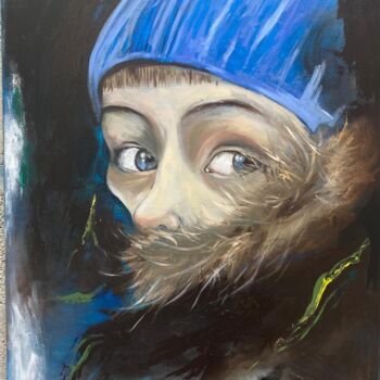 Painting titled "Bambino in fuga" by Elodie Magnano, Original Artwork, Oil