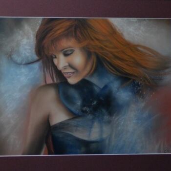 Ζωγραφική με τίτλο "Mylene" από Elodie Rabieczynski, Αυθεντικά έργα τέχνης, Παστέλ