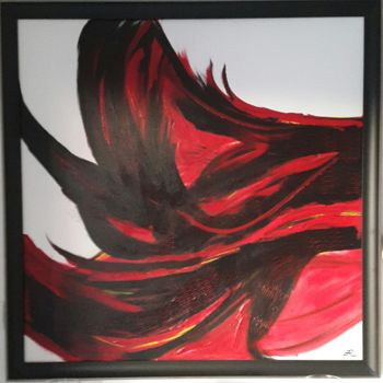 Peinture intitulée "vague de feu" par Er, Œuvre d'art originale, Acrylique