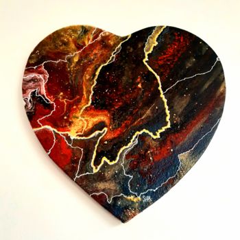 Painting titled "Heart" by Elodie Varin, Original Artwork, Acrylic