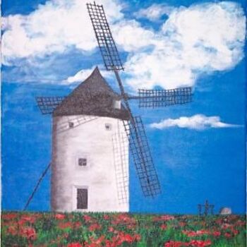 Painting titled "Le moulin" by Elodie Aumage, Original Artwork