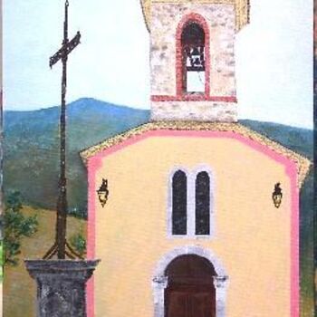 「L'église de Montaul…」というタイトルの絵画 Elodie Aumageによって, オリジナルのアートワーク
