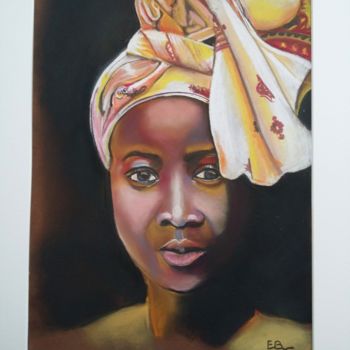 Drawing titled "jeune femme au foul…" by Elodie Bougon, Original Artwork, Pastel