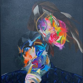 Картина под названием "Serge et jane" - Elodie Frydman, Подлинное произведение искусства, Акрил