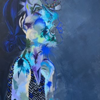 Картина под названием "Jade" - Elodie Frydman, Подлинное произведение искусства, Акрил Установлен на Деревянная рама для нос…