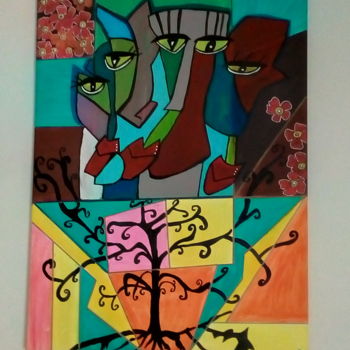 Painting titled "Travel" by Elody Créations, Original Artwork, Acrylic