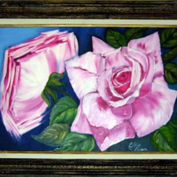 Pintura intitulada "Rosas Orvalhadas -…" por Ems, Obras de arte originais, Óleo