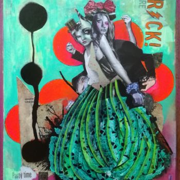 Ζωγραφική με τίτλο "Le tango" από Kaala, Αυθεντικά έργα τέχνης, Κολάζ