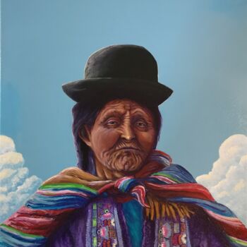 Schilderij getiteld "Cholita" door Eloprgn, Origineel Kunstwerk, Acryl