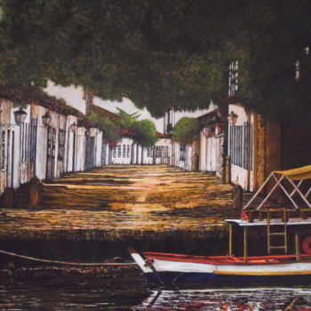 Peinture intitulée "chegada-em-paraty" par Mop, Œuvre d'art originale, Acrylique