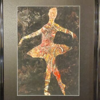 Painting titled "Ballerina in black" by Els Driesen, Original Artwork, Acrylic