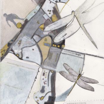 Collages titled "vleugels" by Els Robberechts, Original Artwork, Pencil