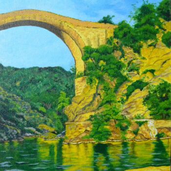 Painting titled "Pont de Llierca" by Elsa Alós, Original Artwork, Acrylic