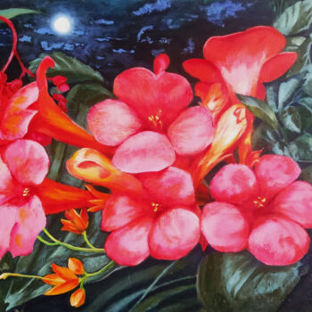 Painting titled "Flores de mi Madre" by Elsa Alós, Original Artwork, Oil