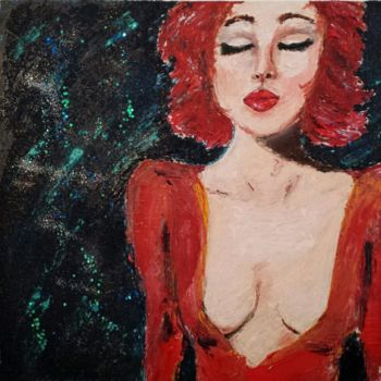 Peinture intitulée "La rouge solitude" par Elsa.B, Œuvre d'art originale, Acrylique