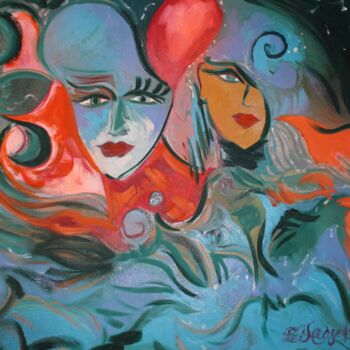 Peinture intitulée "Carnaval of pleasure" par Elsa Caselli, Œuvre d'art originale, Huile