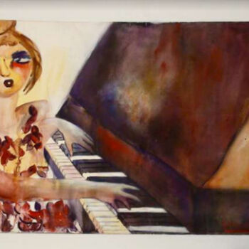 Pintura titulada "Concierto en piano" por Elsa Russi, Obra de arte original, Acuarela