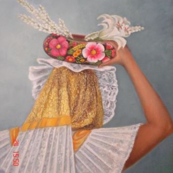 Pintura titulada "Tehuana" por Elsa, Obra de arte original