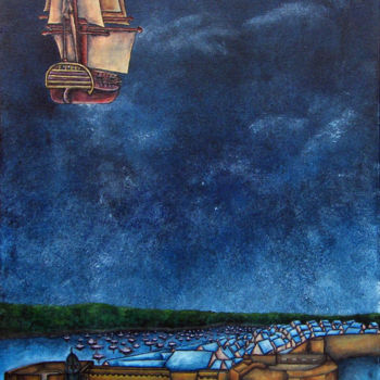 Pittura intitolato "rêve d'une nuit à c…" da Elsa Keumurian, Opera d'arte originale, Acrilico