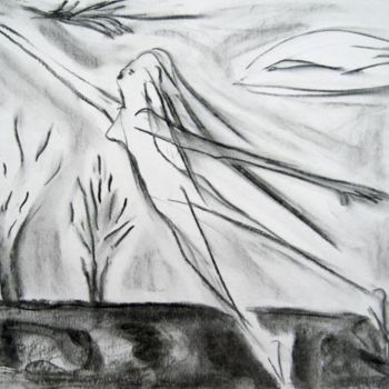 Drawing titled "Nubes" by Elsa Lores, Original Artwork
