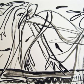 Dibujo titulada "Pasion / Passione" por Elsa Lores, Obra de arte original