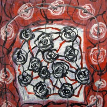 Pintura intitulada "Flores encadenadas" por Elsa Lores, Obras de arte originais