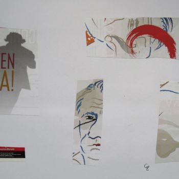 Collagen mit dem Titel "Beethoven" von Elsa Lores, Original-Kunstwerk