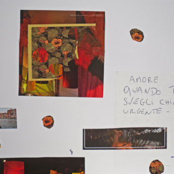 Collagen mit dem Titel "Mensaje" von Elsa Lores, Original-Kunstwerk