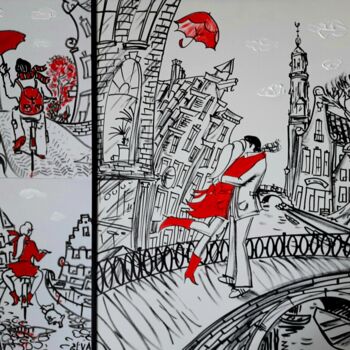 "Lovers in Amsterdam…" başlıklı Tablo Elva Polyakova tarafından, Orijinal sanat, Akrilik Karton üzerine monte edilmiş