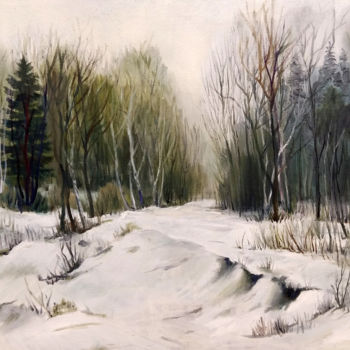 绘画 标题为“Landscape. Winter.…” 由Victor Vinogradov, 原创艺术品, 油