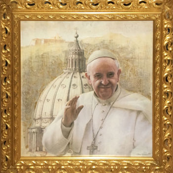 Impressões e gravuras intitulada "Il papa buono" por Elvio Marchionni, Obras de arte originais, Serigrafia
