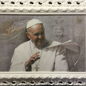 Incisioni, stampe intitolato "Papa Francesco" da Elvio Marchionni, Opera d'arte originale, Serigrafia