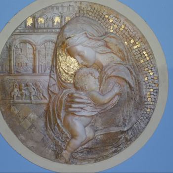 Pintura intitulada "Madonna col bambino" por Elvio Marchionni, Obras de arte originais, Mosaico