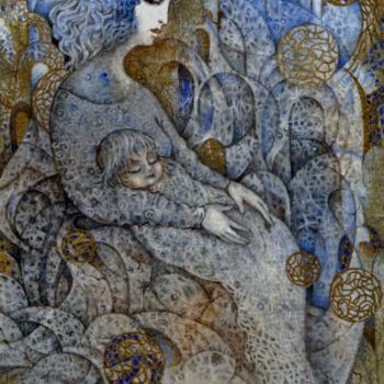 Pintura titulada "Mother and Child" por Elvira Baranova, Obra de arte original, Otro