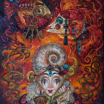 Картина под названием "Beautiful illusions" - Elvira Baranova, Подлинное произведение искусства, Масло Установлен на Деревян…