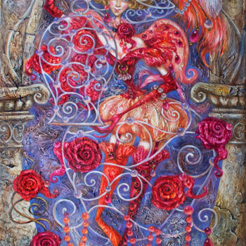 Painting titled "Spirit of the Beauty" by Elvira Baranova, Original Artwork, Oil Mounted on Wood Stretcher frame