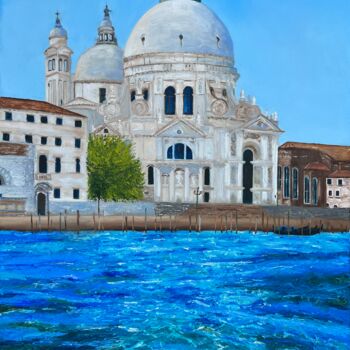 Painting titled "Venice. Basilica di…" by Elvira Gord, Original Artwork, Oil Mounted on Wood Stretcher frame