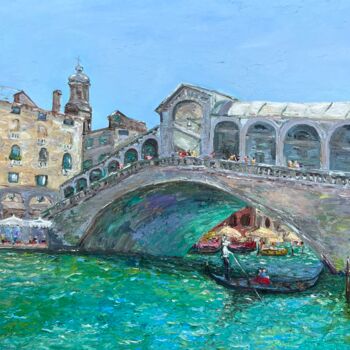 Schilderij getiteld "Venice Italy Realto…" door Elvira Gord, Origineel Kunstwerk, Olie